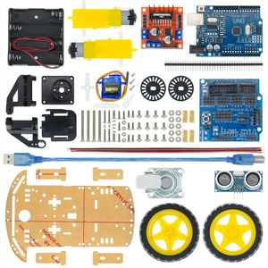 Motore di tracciamento di evitamento intelligente Robot auto telaio Kit velocità Encoder batteria 2WD 4WD modulo ad ultrasuoni per arduino kit - Product Image 6
