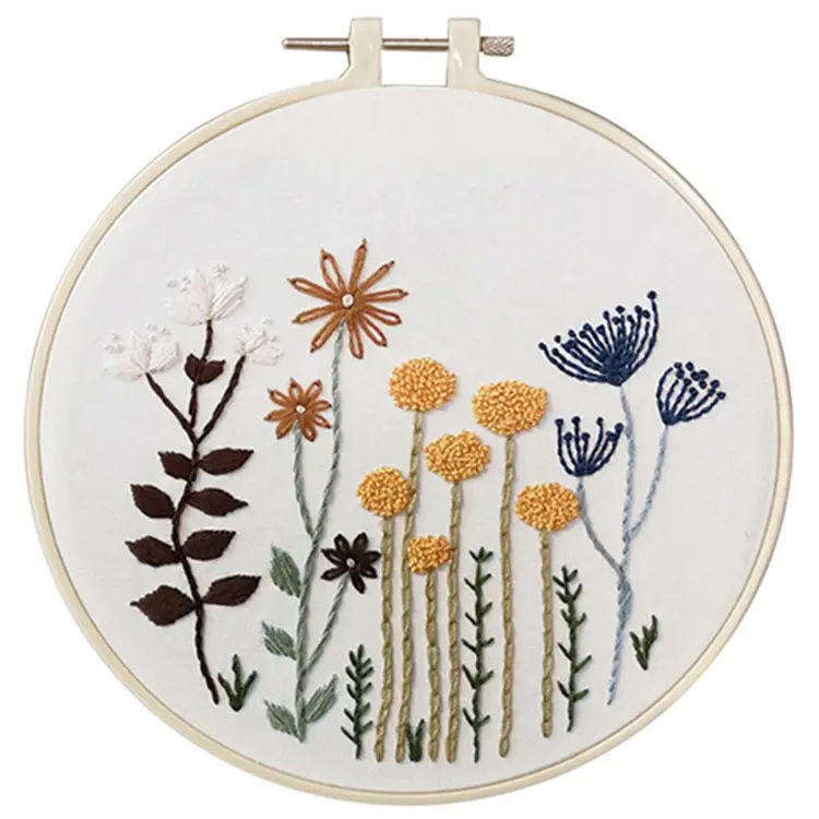 Kit de démarreur avec motifs de fleurs et de plantes, pour bricolage, broderie, point de croix, fait main, vente en gros,