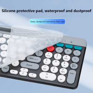 Juego de teclado y ratón inalámbricos de modo dual de 4 canales, teclado redondo Punk, combinación de ratón y teclado recargable - Product Image 5