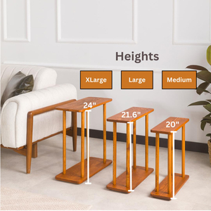 Hình chữ nhật rắn gỗ thông hẹp bên bàn, skinny Bàn Cạnh Giường ngủ, nhỏ cuối bảng (Hạt dẻ, trung bình) - Product Image 4