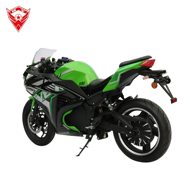 Off-road sportbike süper elektrikli motosiklet 2 tekerlekli motosiklet yüksek hız 120km/saat elektrikli araç yarış ebike yeşil renk
