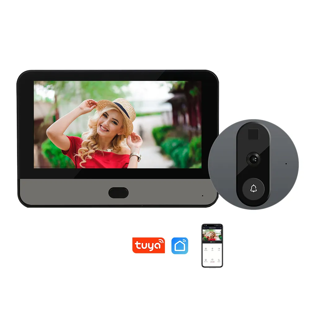 1080P वाईफ़ाई वायरलेस वीडियो घंटी कैमरा Tuya स्मार्ट घर अपार्टमेंट वाईफ़ाई दृश्य Peephole के लिए दरवाजे की घंटी Tuya वीडियो इंटरकॉम घर
