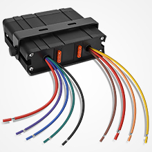 6Gang Rocker anahtarı kontrol kutusu 12 AWG teller su geçirmez 60A araba DC kapalı LED ışık geçiş anahtarı paneli tekne otomatik - Product Image 6