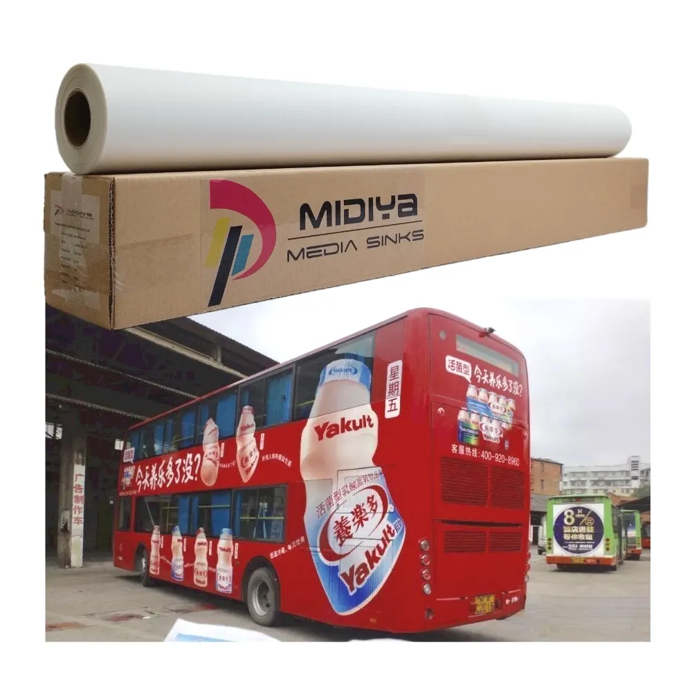 Rollos de vinilo adhesivo, blanco brillante, mate, ecosolvente, inyección de tinta, 1,27 m x 50, 120g/140g