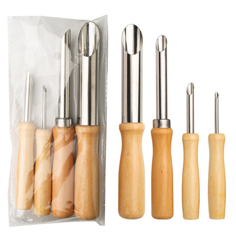 Perforatrice ronde lot de 4 pièces - Couleur bois naturel