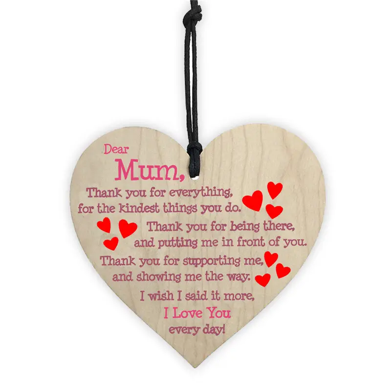 Hadiah Hari Valentine Tag Gantung Kecil Kerajinan Kayu untuk Hari Ibu