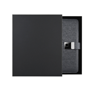 Cuadernos corporativos de marca A5 B5 diario cuaderno Bloqueo de huellas dactilares Bloc de notas con cargador inalámbrico banco de energía y disco USB - Product Image 1