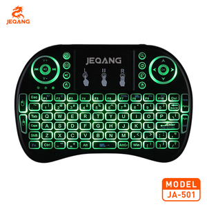 Jeqang JA-501 мини RGB Трехцветная клавиатура с подсветкой и перезаряжаемая мышь набор 2,4 г беспроводные ABS пульт дистанционного управления для телевизора - Product Image 4