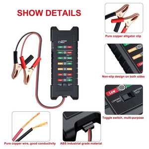 BM410 12V 24V pil Test cihazı şarj yükleme kontrol araba pil Test cihazı teşhis aracı alternatör testi için dizel yakıtlı - Product Image 4