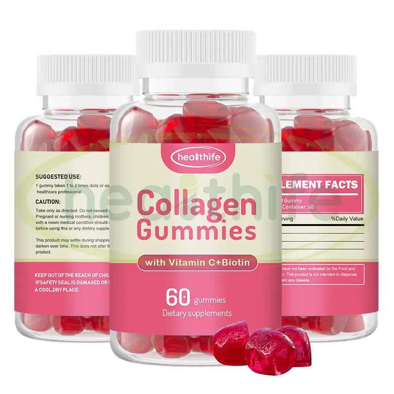 Healthife nhãn hiệu riêng móng tay da và tóc tăng trưởng Vitamin C BIOTIN COLLAGEN Gummies