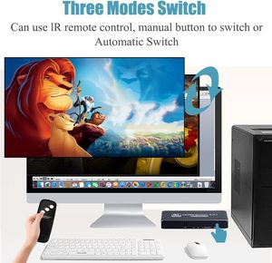 Soporte 4K120Hz 1080P240Hz 3D HDR HDMI 2,1 HDCP 2,3 HDMI Switch 3 en 1 Out HDMI Switcher 3x1 con control remoto IR - Product Image 5