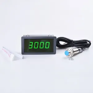 4-dijital kırmızı yeşil mavi LED hız ölçer RPM takometre salonu anahtarı yakınlık sensörü önlemler 10-9999RPM DC 8-15V aralığı speedo - Product Image 3