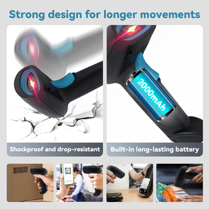 JR Wireless Bracode Scanners 2D Bluetooth Bracode Scanner Android 1D CCD Lector de código de barras con soporte Detección automática - Product Image 4