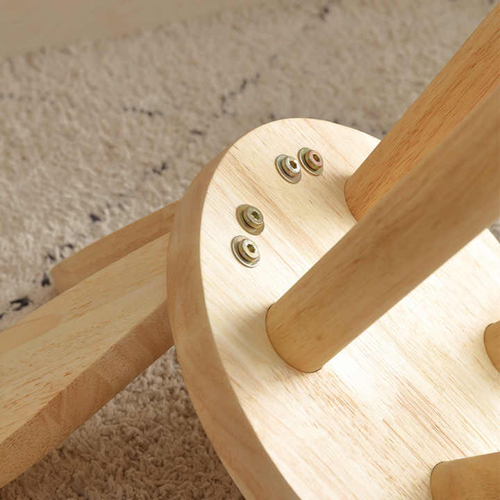 Solid Wood Rabbit-Ear Style Square Stools Home Use Small Low Chairs Backrest Children's Wooden Benches Coffee Tables