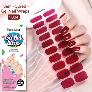 Harunouta פרימיום N001-N020 שרף 2d מסמר ג 'ל מדבקות דקלס נרפא למחצה קנה רצועות מסמר ג' ל ציפורניים אמנות
