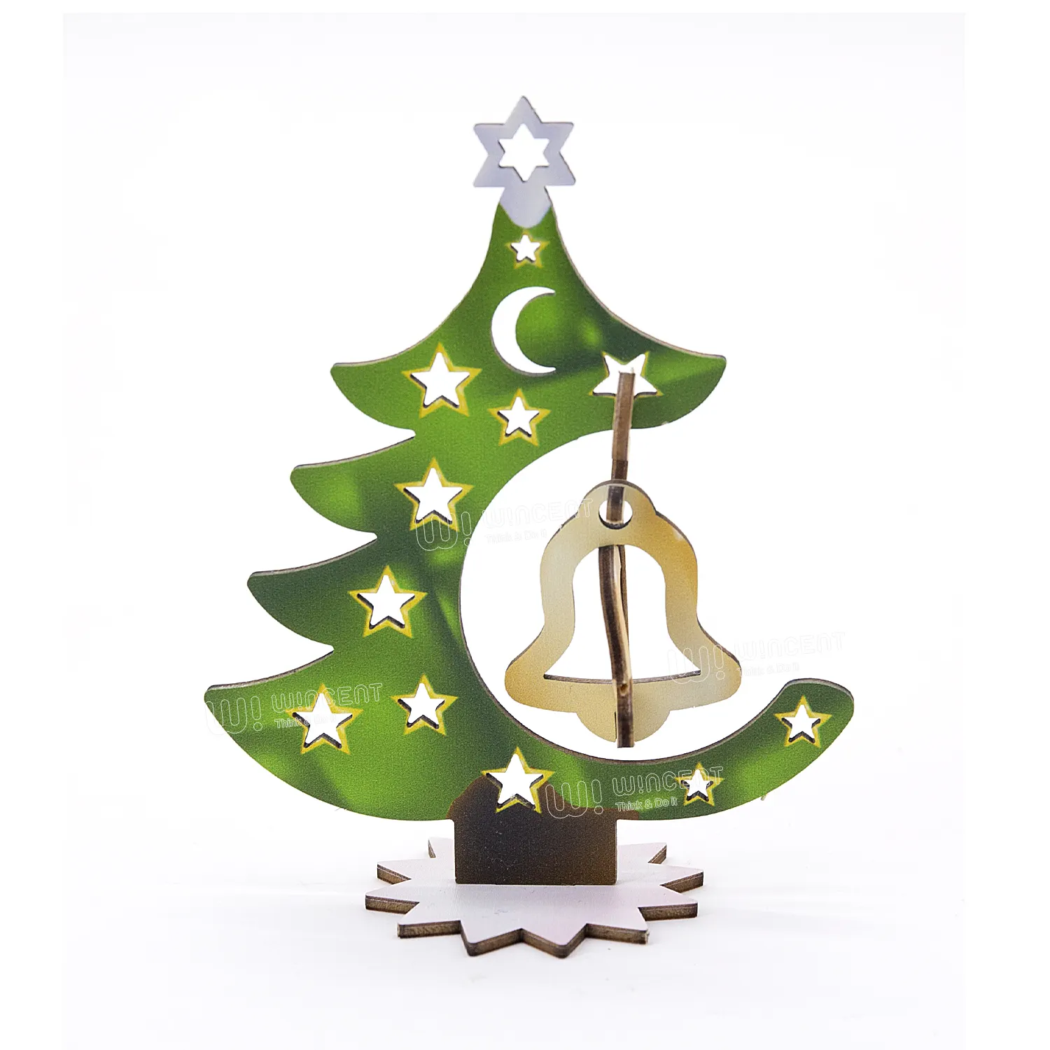 Venta al por mayor Diy artesanía de madera adornos de Navidad personalizados niños fiesta de cumpleaños recuerdos regalo niños mejores regalos de devolución de Navidad