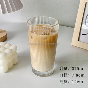 375Ml basit çay bardağı meyve suyu bardağı bira süt Mocha kahvaltı cam kupa kapaklı bardak saman su şişesi