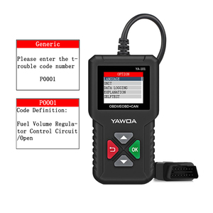 Ya101 Obd2 Scanner Ya-101 Car <strong>Code</strong> Reader for Check Engine Light,<strong>O2</strong> <strong>Sensor</strong> and Evap Test, On-Board Monitor Test Pk Kw310 - Product Image 1