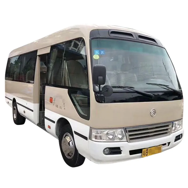 LHD toyota Coaster Mini Bus katlanır/salıncak kapı kullanılan Coaster yolcu otobüsü benzinli/benzinli motor