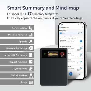 AI Notetaker Voice Recorder APP Control Support 104 Language Noise Reduction Audio Recording Device with Playback for Phone Call