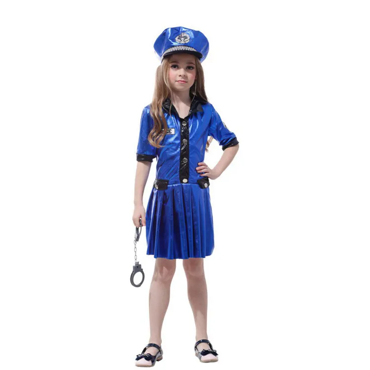 DIXU New Halloween uniforme da polícia infantil jardim de infância atividade pai-filho feminino uniforme da polícia traje do partido