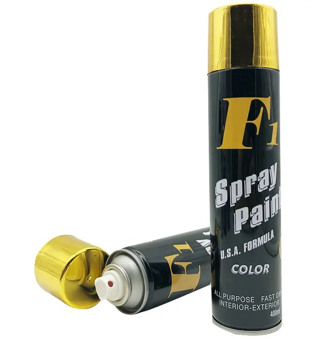 Fábrica de F1 oro brillante efecto laca pintura en aerosol para coche y Graffiti Wall