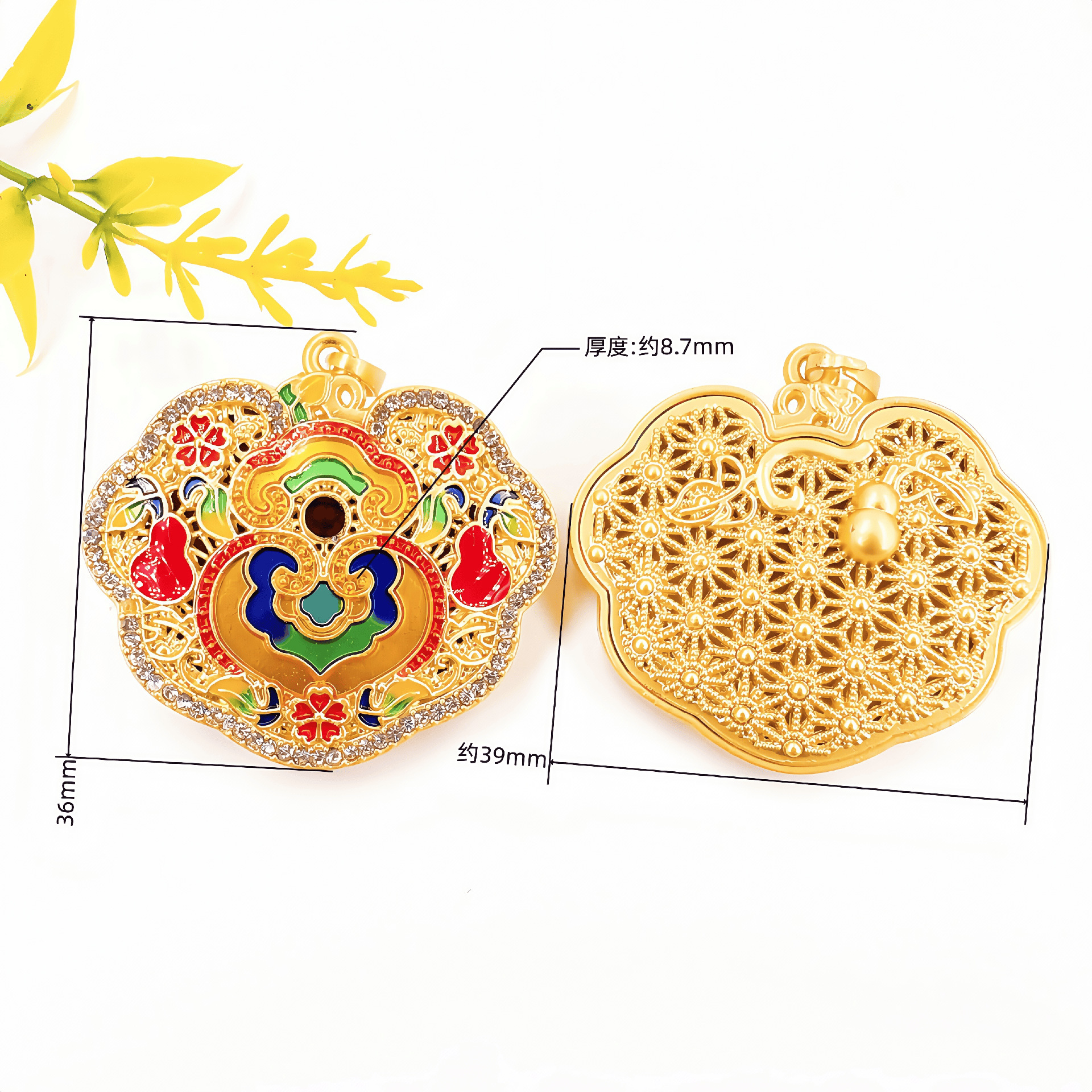 Oil-dripping peace and good fortune gold lock No. 3