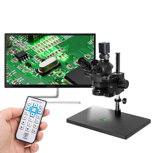 Microscopio digital 3.5X-100X Resolución de cámara 7X-50X Microscopio trinocular 24MP HD Estéreo Zoom Objetivo Lente Reparación móvil - Product Image 5