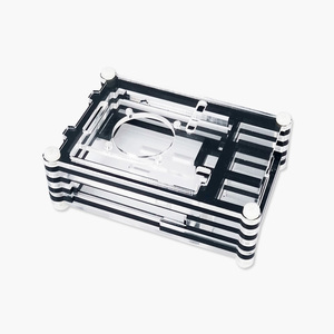RASPBERRY PI 4B guscio lampone PI 9 strati nero e trasparente custodia con ventaglio - Product Image 2