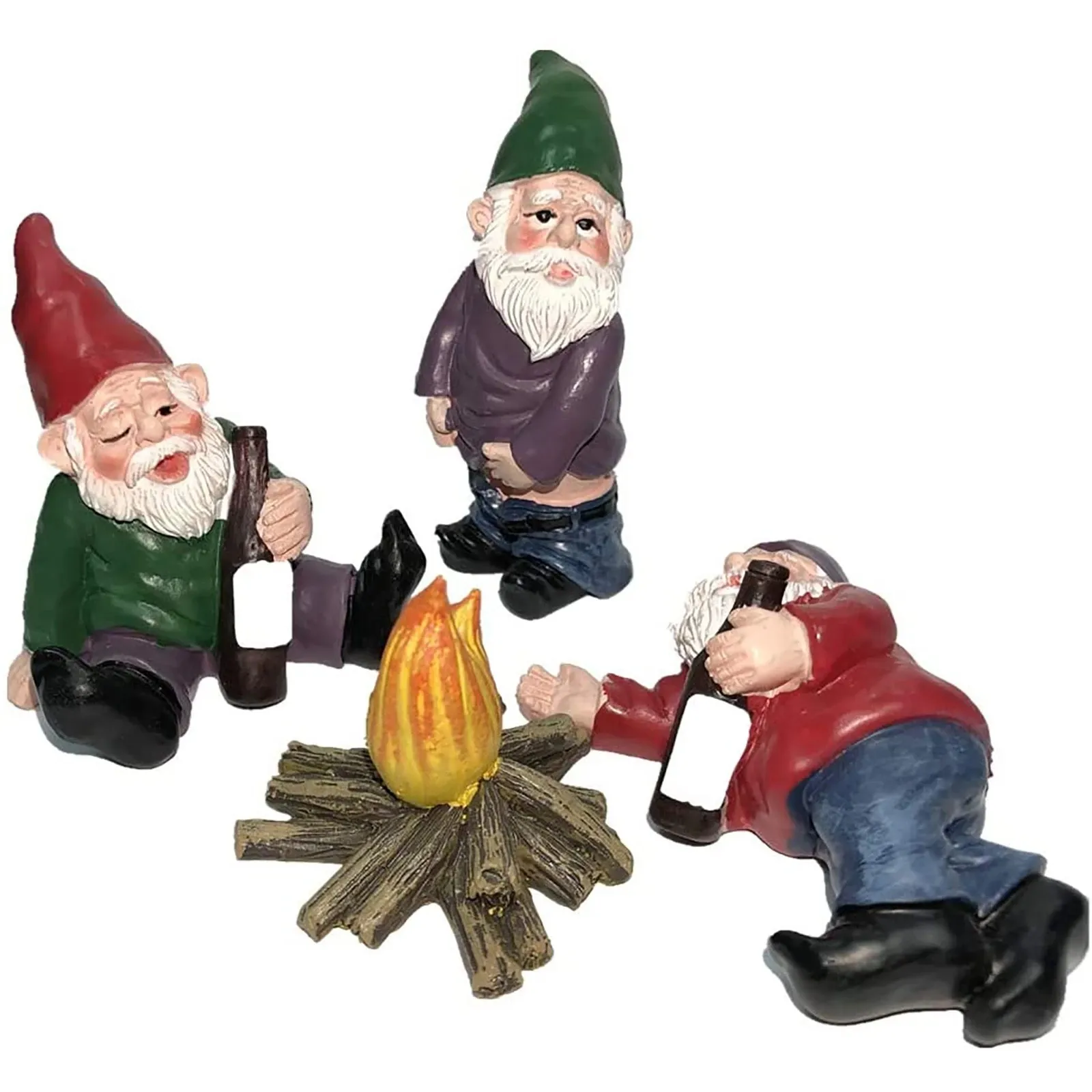 Quintal Gramado Porch Ornamento Presente 4PCS Bêbado Gnomes Anão Decorações Do Jardim Decoração Bêbado Resina Estatuetas