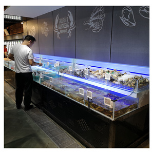 Tùy chỉnh sống hải sản Kệ động vật có vỏ hiển thị đứng thép không gỉ chuẩn bị bảng - Product Image 3