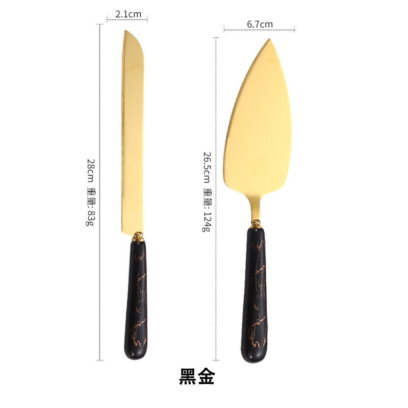 Spatule à gâteau avec manche en céramique platine (sac OPP)