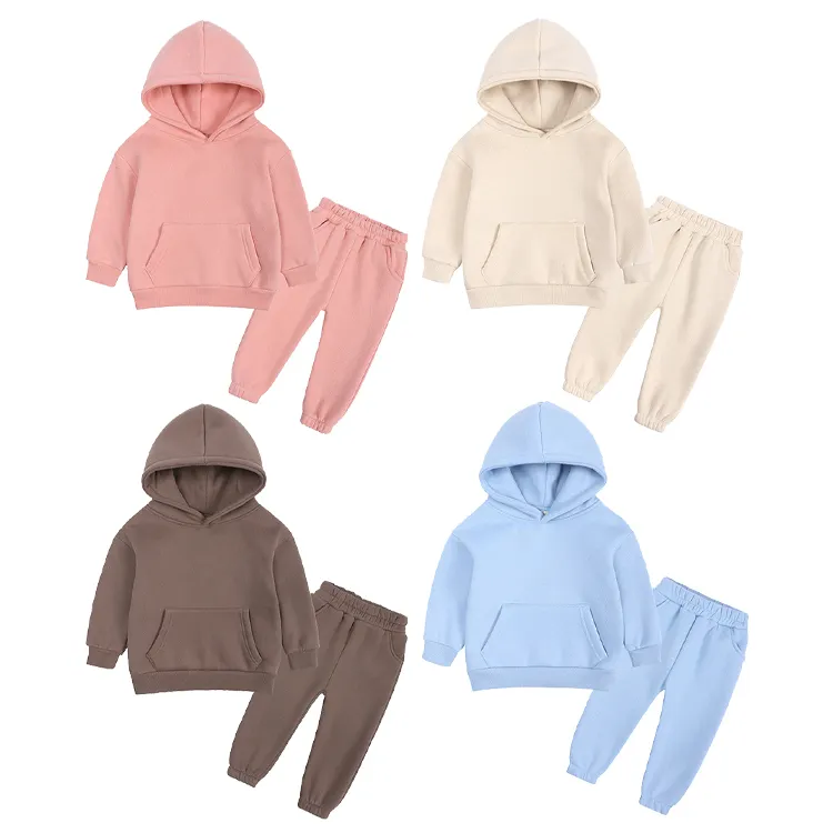 Ensemble sweat-shirt à capuche pour enfants,, vente en gros, printemps, hiver, sweat-shirt, pantalon de sport décontracté, ensemble de vêtements pour bébés garçons et filles