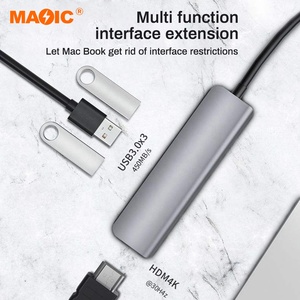 Adaptador multipuerto USB C HUB Dockteck Expand USB C 4 en 1 con 4K HDMI para concentrador USB gestionado