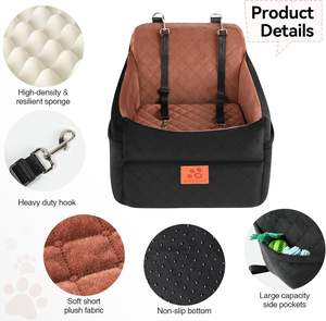 Safty Booster Autos itz für kleine mittelgroße Hunde Dickes Kissen Abnehmbare wasch bare Aufbewahrung taschen 2 Sicherheits gurte Hunde bett - Product Image 4