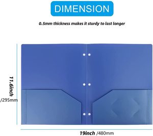Tùy Chỉnh Nhựa Không Thấm Nước 3 Lỗ Đấm Thư Mục PVC Kinh Doanh Khe Cắm Thẻ Cho Thư Kích Thước Giấy Tài Liệu Thư Mục Với Hai Túi - Product Image 4