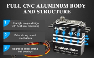 HV Servo 180 Grad Voll metall 40kg Bürstenloses Lenk servo Geeignet für 1/8 1/10 Rc Auto Kompatibel mit Arduino/Raspberry Pi
