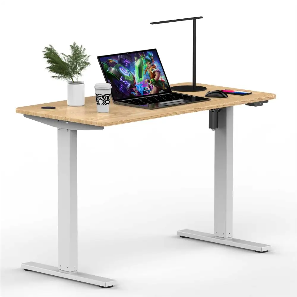 โต๊ะยืนไฟฟ้าปรับความสูงได้มอเตอร์เดี่ยวโต๊ะวางแล็ปท็อป