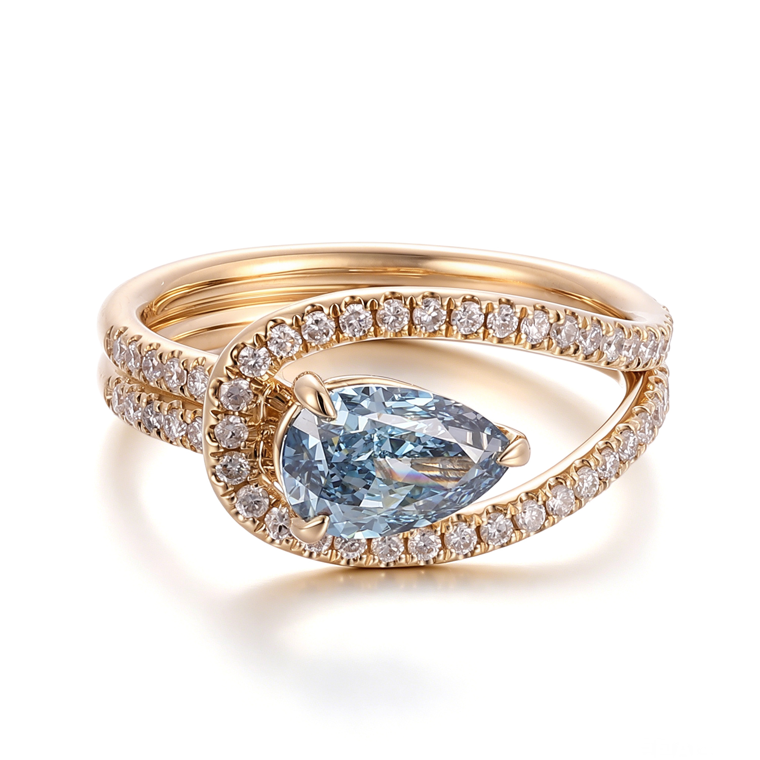 Real solid 10k gold lab diamond ring