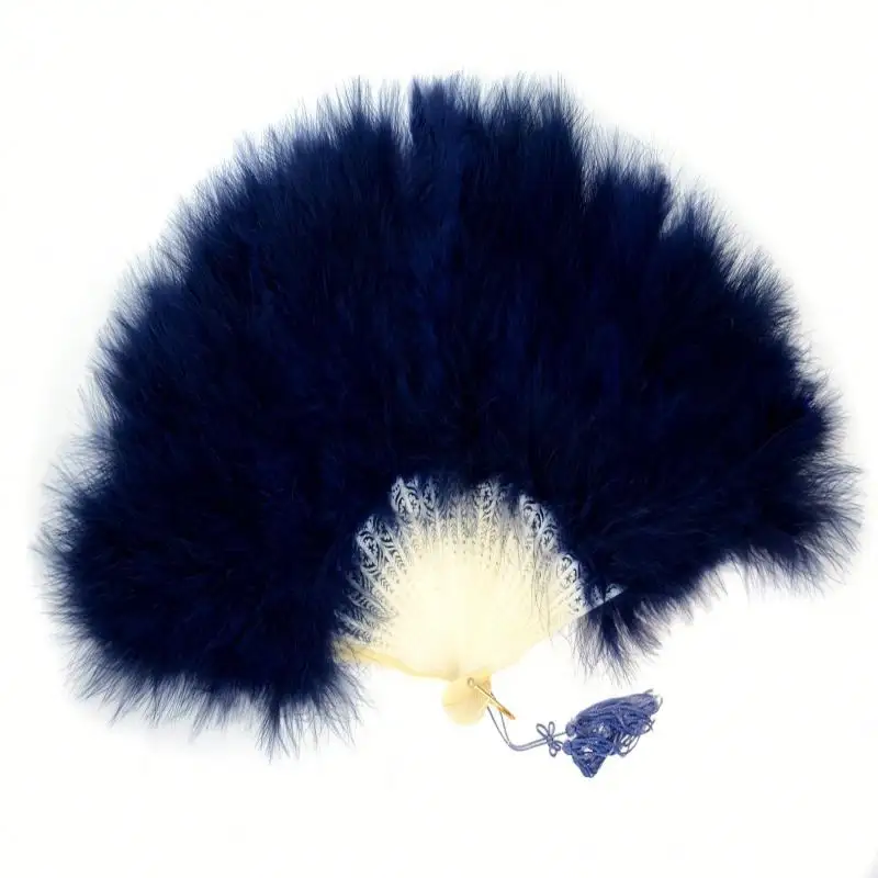 Eco-friendly DIY Vintage Style Folding Handheld dancing Marabou Feather Fan Flapper Accessories for carnival party decoration