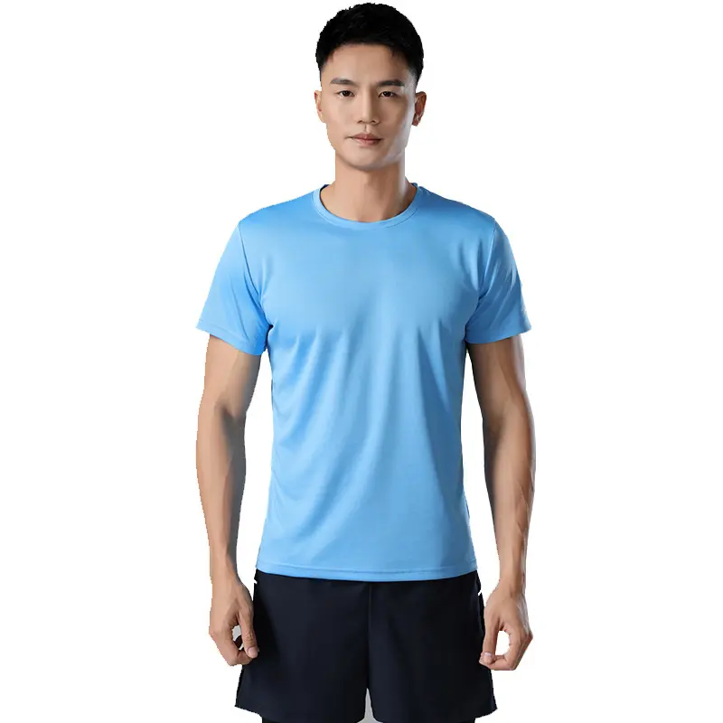 Personalización logo impresión al aire libre de manga corta hombres y mujeres de secado rápido transpirable ropa deportiva camisetas de los hombres