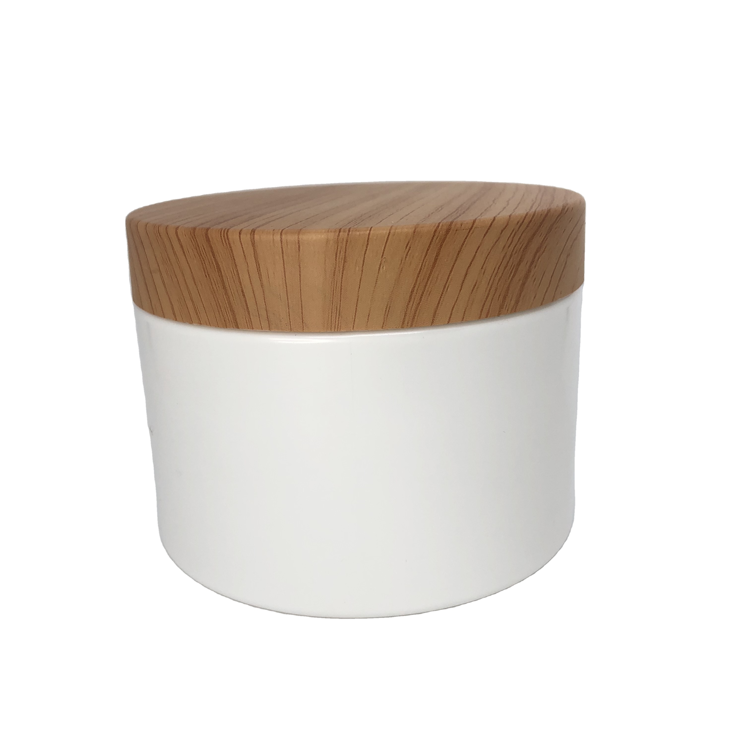 Pot blanc avec couvercle en bambou