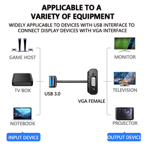 DTECH USB3.0-VGAビデオグラフィックアダプター0.2M 1080P HDUSBオス-VGAメスアダプターケーブルコンバーター - Product Image 3