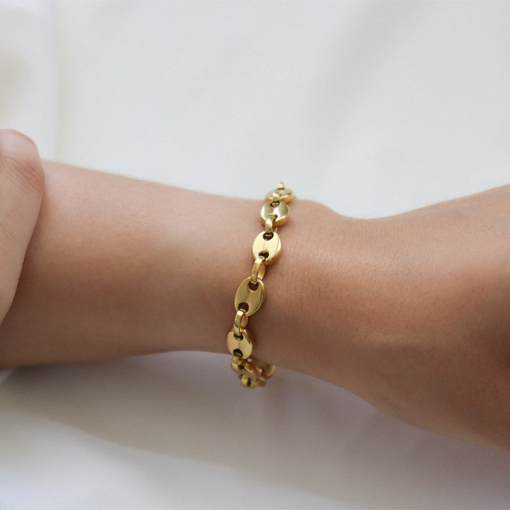 Bracelet de grains de café en or