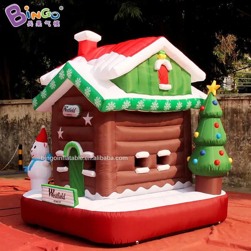 Presa di fabbrica decorazione natalizia gigante gonfiabile casa di natale modello Cartoon Cottage Design gonfiabile per la festa dell'evento