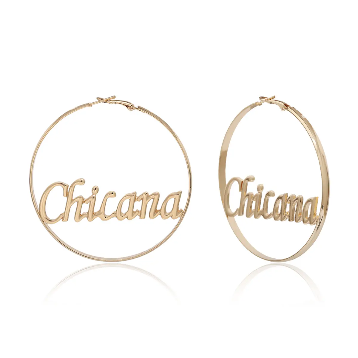 Fashion Women Large Circle Round Hoop Earrings Chicana Earrings Punk Jewelry Earrings