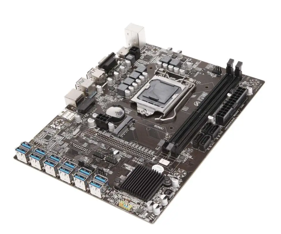 Motherboard B250C 12XPCIE Ke USB3.0 Slot GPU LGA1151 Mendukung DDR4 DIMM RAM Motherboard Komputer C-033