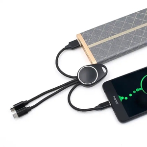High Quality 3 in 1 Charging Cable Keychain USB Date Cable With LED Logo Fast Charging and Data Transfer Cable for Apple Android - Product Image 2