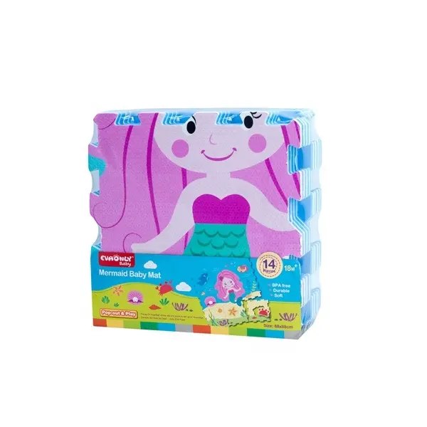 EVAONLY 9 Telhas "Sereia" Pop-out & Playmat EVA Impressão Mat Soft Multi purpose Puzzle Mat Eva Espuma Para Crianças Bebê Criança