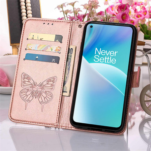 2022 OnePlus Nord 2T CE 2 Lite Ace5Gレザーフリップウォレットカードスロットケース用の新しいデザインのファッションエンボスバタフライカバー - Product Image 4